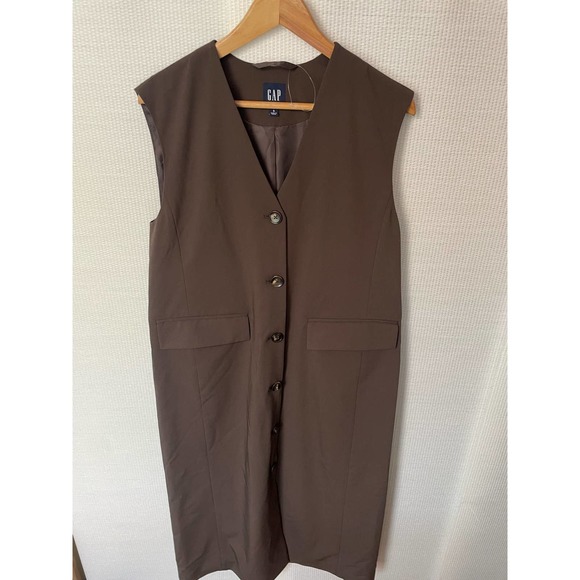 NWOT Gap Double Breasted Long Sleeveless Vest. C19 - Picture 2 of 6